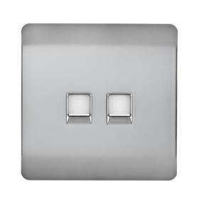 Brushed Steel Wiring Accessories Trendi Decorative Screwless